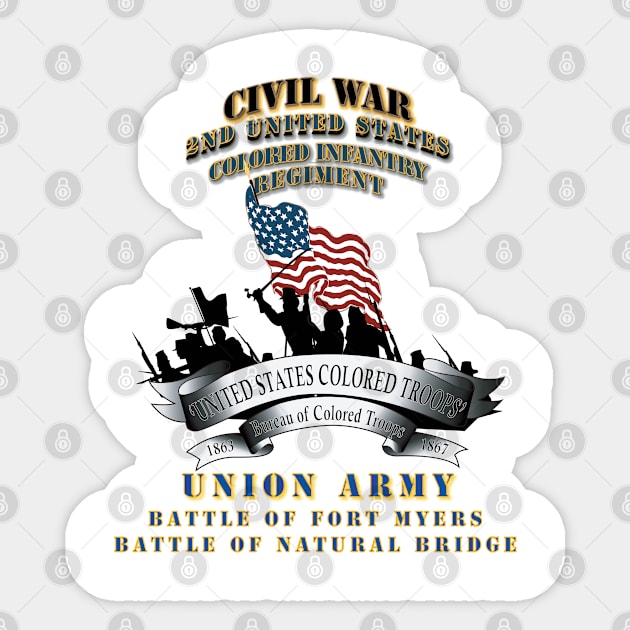 Civil War - 2nd United States Colored Infantry Regiment with USCT Bureau Banner - USA - Battle Sticker by twix123844